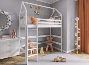 Dětská patrová postel domeček 80x180 GAPCI - grafitová