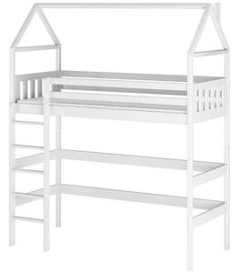 Dětská patrová postel domeček 80x180 GAPCI - bílá