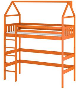 Dětská patrová postel domeček 80x160 GAPCI - oranžová