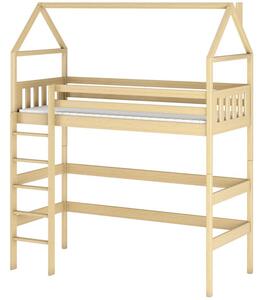 Dětská patrová postel domeček 80x160 GAPCI - borovice