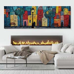 Obraz na plátně - Pod lampou v Ludierre FeelHappy.cz Velikost obrazu: 60 x 20 cm