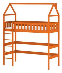 Dětské jednolůžko s horním spaním 80x160 DUSTIN - oranžová