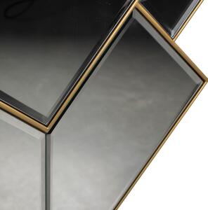 Zlaté kovové závěsné zrcadlo DUTCHBONE MIYU 107 x 51 cm