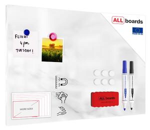 Allboards Magnetická bezrámová kovová tabule s potiskem 60 x 40 cm - bílý mramor,MB64_00035