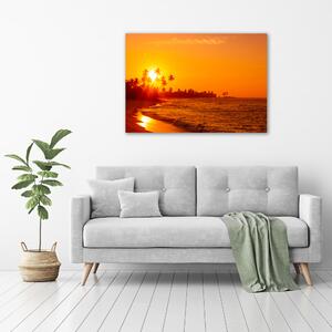 Foto obraz na plátně Západ slunce pláž oc-112375136