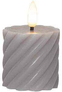 Sada 2 šedých voskových LED svíček Star Trading Flamme Swirl, výška 7,5 cm