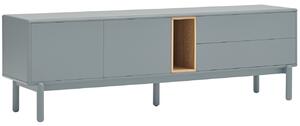 Modrošedý lakovaný TV stolek Teulat Corvo 180 x 40 cm