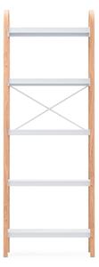 STOJACÍ REGÁL, přírodní barvy, bílá, jasan, eukalyptové dřevo, 61/170/26 cm Umbra - Knihovny, Online Only