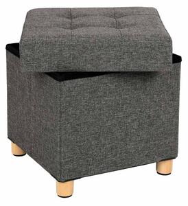 Taburet s úložným prostorem 38×38×40 cm, tmavě šedý