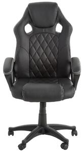 HERNÍ ŽIDLE, vzhled kůže, černá Xora - Otočné židle