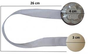 Magnetická spona na závěsy - šedý květ - 2ks