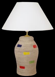 Keramická lampa N419, 56 cm, Natur - Lampa se stínidlem-zlaté doplňky