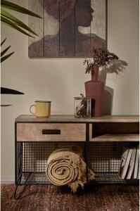 Televizní stolek z mangového dřeva Kave Home Interni, 120,5 x 46 cm