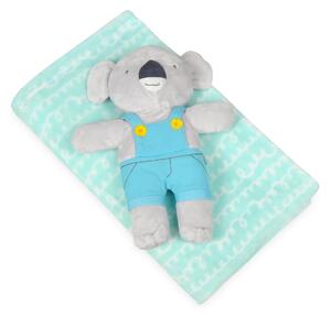 Babymatex Dětská deka David tyrkysová s plyšákem koala, 75 x 100 cm