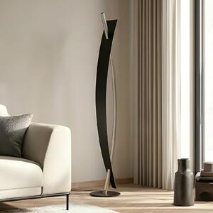 Stojací Lampa Lucande, Marija, stmívatelné, Černá, Obývací pokoj, Kov, Moderní
