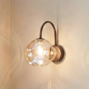 TK Lighting Nástěnné světlo Lava, hnědé, sklo, výška 21 cm, G9, stmívatelný, Hnědá / rez, Obývací pokoj / jídelna, Sklo