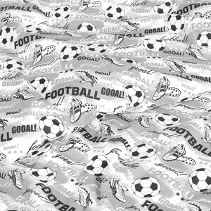 Goldea dětské bavlněné povlečení - fotbal na šedém 140 x 200 a 70 x 90 cm