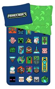 Jerry Fabrics Bavlněné povlečení Minecraft Badges, 140 x 200 cm, 70 x 90 cm