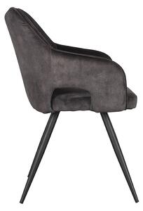 Jídelní židle 55x60x87 cm - antracitový samet