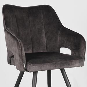 Jídelní židle 55x60x87 cm - antracitový samet