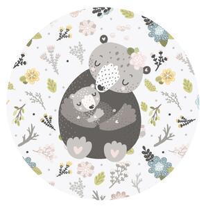 FUGU Samolepka na zeď kruh - Máma a mimi medvídě Rozměr: Malý kruh 41 cm