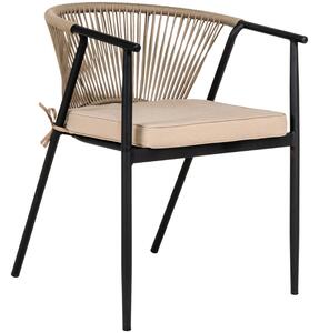 Nordic Living Béžová zahradní židle Madina s výpletem