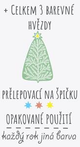 FUGU Samolepka na zeď vánoční stromek Nature přemístitelný Barva: stromek tyrkysová-bílá, Rozměr: malý vánoční stromek přírodní 46 x 27 cm + vločky