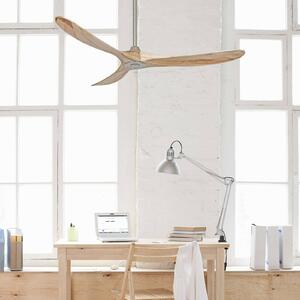 CasaFan Stropní ventilátor ECO GENUINO, chrom/světlé dřevo, Ø 152 cm, tichý, Světlé dřevo, Obývací pokoj / jídelna, Dřevo, Moderní