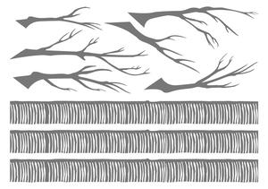FUGU Samolepky na zeď- Kmeny stromů Barva: světle šedá 072, Rozměr: 3 kmeny, ks rozměr  66 x 244 cm vč. větví