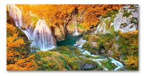 Foto obraz sklo tvrzené Vodopád podzim osh-118861565