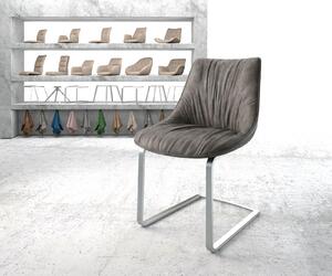 DELIFE Konzolová jídelní židle Elda-Flex antracitová vintage plochý konzolová podnož nerezová ocel