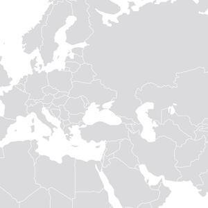 FUGU Samolepka na zeď- Mapa světa s hranicemi států Barva: světle šedá 072, Druhá barva: červenooranžová 047, Rozměr: mapa 160x90 + 93 teček (pro označení navštívených míst)