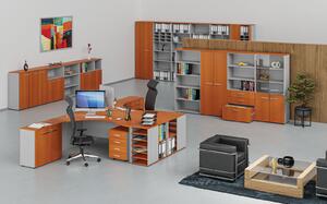 Kancelářský psací stůl rovný PRIMO GRAY, 1400 x 800 mm, šedá/třešeň