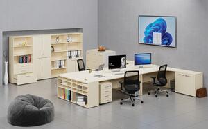 Kancelářský psací stůl rovný PRIMO WOOD, 1200 x 800 mm, bříza