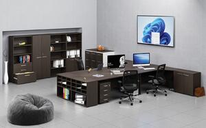 Kancelářský rohový pracovní stůl PRIMO WOOD, 1800 x 1200 mm, pravý, wenge