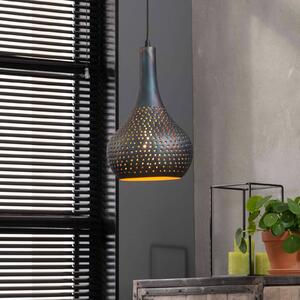 ZIJLSTRA Závěsné svítidlo Bombur single light black-brown, stmívatelný, Černá, Obývací pokoj / jídelna, kov
