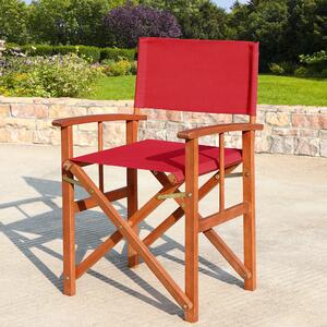 FurniGO Režisérská dřevěná židle Cannes - červená