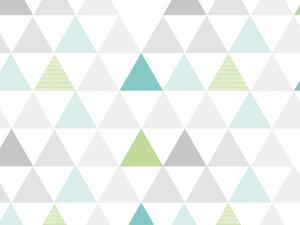 FUGU Trojúhelníky samolepicí tapeta - Tři bratři zelená Materiál: Digitální eko vlies - klasická tapeta nesamolepicí