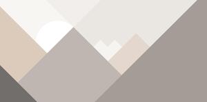 FUGU Tapeta na zeď - Západ slunce za hory brown Materiál: Digitální eko vlies - klasická tapeta nesamolepicí