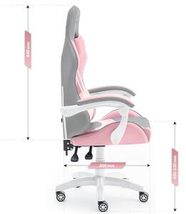 Herní židle Rainbow růžovo-šedá