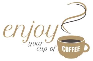 FUGU Samolepka na zeď- Enjoy your cup of coffee