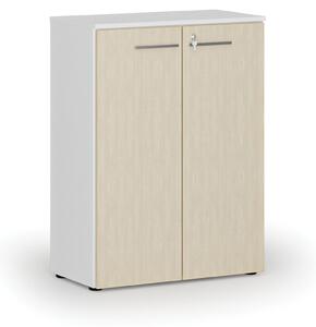 Kancelářská skříň s dveřmi PRIMO WHITE, 1087 x 800 x 420 mm, bílá