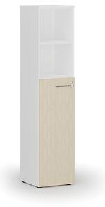 Kombinovaná kancelářská skříň PRIMO WHITE, dveře na 3 patra, 1781 x 400 x 420 mm, bílá