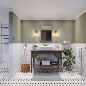 Quintiesse Koupelnové světlo nástěnné Ashland Bay, jednoplamenné, mosaz, IP44, stmívatelný, Mosaz / zlato, Koupelna, kov, Industriální design