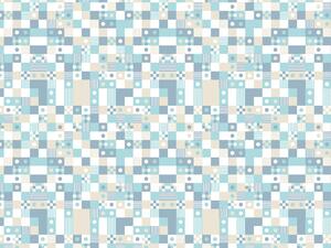 FUGU Tapeta - Broken tetris blue-beige Materiál: Digitální eko vlies - klasická tapeta nesamolepicí