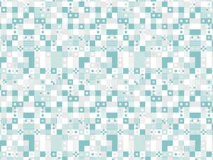 FUGU Tapeta - Broken tetris turquoise-grey Materiál: Digitální eko vlies - klasická tapeta nesamolepicí