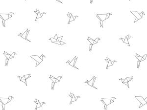 FUGU Origami - tapeta na zeď Materiál: Digitální eko vlies - klasická tapeta nesamolepicí