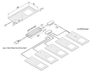 LED podhledové světlo Eco-Pad F 5ks 4000K Al