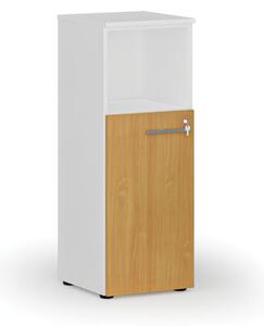Kombinovaná kancelářská skříň PRIMO WHITE, 1087 x 400 x 420 mm, bílá/buk