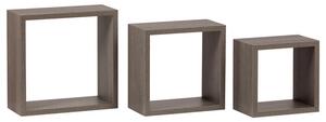Polička nástěnná, sada 3 ks, MDF, 3D dekor dub sonoma, baleno ve fólii
